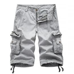 Men's Shorts Casual Shorts Men Summer Military Mens Cargo Shorts Fanshion Multi Pocket Cargo Shorts Men Cotton Solid Knee Length Straight 230426