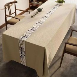 Table Cloth High-end Cotton And Linen Blended Square Waterproof Stain-proof Disposable Conference