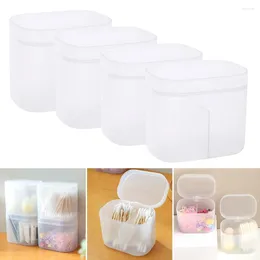 Storage Boxes 2 Grid Plastic Box With Lid Unloading Cotton Manicure Tool Cosmetic Wash Towel Nail Polish Remover Tools Organiser