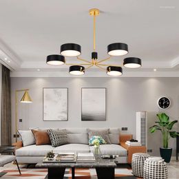 Pendant Lamps Nordic Chandelier For Living Room Modern Black LED Home Hanging Light Bedroom Dining Indoor Minimalist Lamp