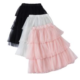 Skirts Kids Long Tulle Tutu Skirt Girls Fashion Children Clothing Elastic Waist Lace Cake Summer Family Matching Clothes