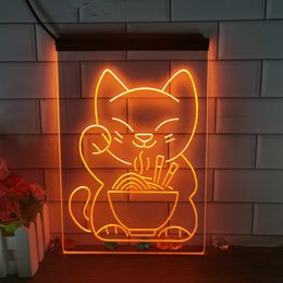 Maneki Neko Ramen Luck Cat LED Neon Sign