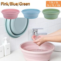 Buckets Portable Foldable Basin Silicone Travel Folding Wash Laundry Safe Durable Easy to Store Bathroom Supplies 231124