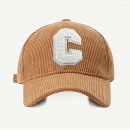 Ball Caps Corduroy Men Women Baseball Cap Autumn C Letter Embroidery Outdoor Sport Warm Snapback Fashion Hip Hop Bone Sun Hats MZ0304