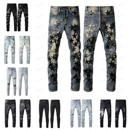 Amirs Mens Womens Designers Jeans Distressed Ripped Biker Slim Straight Denim For Men s Print Army Fashion Mans Skinny Pants M 7152