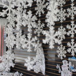 Christmas Decorations 30Pcs/lot Year Gift Classic White Snowflake Ornaments Holiday Lovely Festival Party Home Decor Decoracion KC1231