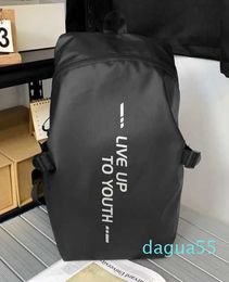 Backpack Fashion Casual Fashion Cool Letter Large Capacity Black Backpack Functional Motorcycle Riding