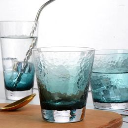 Wine Glasses Household Juice Cup Drinkware Glass Ink Blue Hammered Drinking For Tea Breakfast Cups Beer Vodka