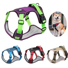 Harnesses Nylon Dog Harness No Pull For Medium Large Dogs Adjustable Big Dog Harnesses Vest French Bulldog Greyhound Walking Running