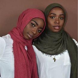 Hijabs muslimska mode kvinnor crinkle hijab halsduk mjuka fasta huvud halsdukar multifunktion crinka sjal hijabs muslimska kvinnor hijab halsduk ma 230426