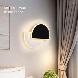 Wall Lamps Nordic Led Lamp Acrylic Semicircular Black For Bedroom Living Room Decor Minimalist Home Lighting