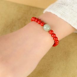 Strand Fidelity Vermilion An Jade Transfer Bead Bracelet Female High Content Imperial Sand Jewellery