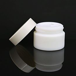20g 30g 50g Glass Jar White Porcelain Cosmetic Jars with Inner PP liner Cover for Lip Balm Face Cream Vceot