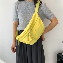 Waist Bags Large Capacity Crossbody For Women Banana Military Green Nylon Chest Female Casual Travel Handbag Purse 230426