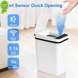 Bathroom Smart Sensor Trash Can 12L Waterproof Induction Waste Bin Electric Touch Wastebasket for Kitchen Bedroom Garbage