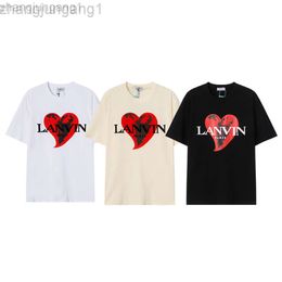 Designer T Shirt Lanvins LANVIN Langfan Short Sleeve Letter Love Print Loose Couple Summer New Short Sleeve