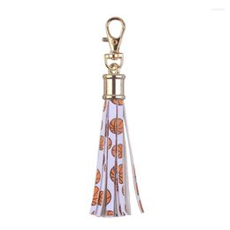 Keychains 8cm 13cm Leather Lobster Clasp Keychain Bag Pendant Ball Color Tassel Keys Chain 57BD