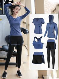 Running Sets Yoga Suit Women 2023 Professional Morning Clothes Female 5 Piece Set Jogging Suits Training Clothing