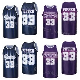 Basketball Scottie Pippen College Jersey 33 Central Arkansas Bears University HipHop Moive Breathable Team Navy Blue Purple Pure Cotton For Sport Fans Shirt