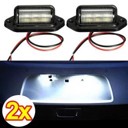 6 LED Car License Number Plate Light Universal Auto Truck RV Trailer Tail White Lighting Bulbs Lamps Waterproof