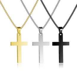 Mens Stainless Steel Cross Pendant Necklaces Party Supplies Men Religion Faith Crucifix