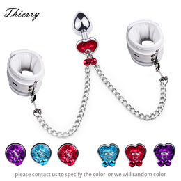 Adult Toys Thierry Wrist to Anal Plug Bondage Kit Handcuffs Connect with Butt Plug Adult Games SM Sex Toys for Women Men Fetish Sex Product 230426