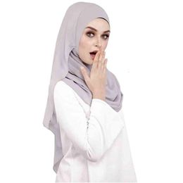 Hijabs Bubble Chiffon Double Loop Instant Hijab Scarf Women Muslim Shawl Cape Foulard Islamic Headscarf Femme Musulman Bandana 18075cm 230426