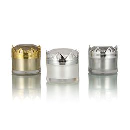 5g 10g cosmetic cream bottle jar luxury empty cosmetics container with crown cap white gold silver Llusg