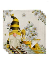 Table Napkin Pastoral Spring Bee Daisy Gnome Napkins Cloth Set Tea Towels Birthday Wedding Party Decoration