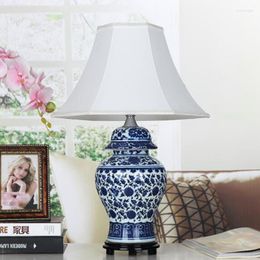 Table Lamps Porcelain Chinese Style Blue And White Lamp Vintage Ceramic Decoration For Bedroom/Living Room