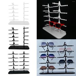 Jewellery Pouches 10 Pairs Sunglasses Rack Shelf Eyewear Eyeglasses Frame Glasses Display Stand Organiser Show Holder Tray 5 Layer Space