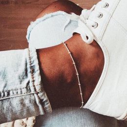 Anklets Summer Beach Ankle Bracelets Silver Color Bead Chain Anklet Bohemian Vintage Footwear Leg Female Cheville Foot Jewelry