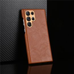 Retro Genuine Leather Vogue Phone Case for iPhone 14 13 12 11 Pro Max Samsung Galaxy S23 Ultra S22 Plus Durable Plating Full Protective Solid Lambskin Back Cover