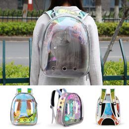 Strollers Breathable Cat Bag Transparent Outdoor Puppy Cat Backpack Carrier Cats Box Cage Small Dog Pet Travel Box Handbag Space Capsule