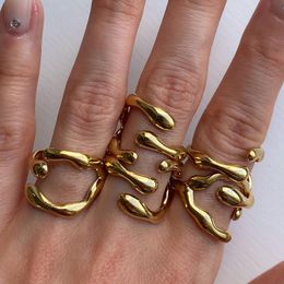 Couples ring hip-hop ring irregular geometric line ring female opening adjustable index finger ring fashion Jewellery