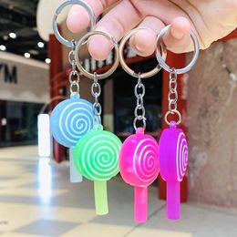 Keychains 1pc Sweet Lollipop Keychain Cute Candy Pendant Girl Schoolbag Kid Toy Gift Women Bag Men Car Keyring Holder Trinket Wholesale