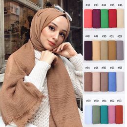 Hijabs Crinkle Cotton Hijab Scarf Women Scarves Bandana Turban Headscarf Muslim Shawl Africa Wrap Headband Islamic Shawls Headband 230426