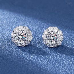 Stud Earrings Fashion Sunflower Exquisite Shining Zircon Women's Classic Elegant Bridal Wedding Jewelry