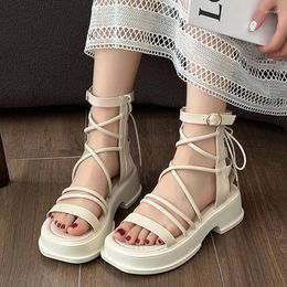 Dress Shoes Platform Women Fashion Rome Sandals Mid Heels Summer Casual Chunky Pumps 2023 Trend Designer Thick Walking