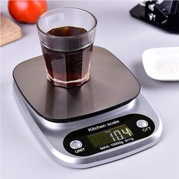 Household Scales 3kg/5kg/10kgx0.1g Stainless Steel High Precision Kitchen Scale Electronic Scale Digital Household Waterproof bascula cocina 230426