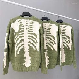 Men's Sweaters Oversized KAPITAL Skeleton Jacquard Sweater Men Women 1:1 High Quality Destroy Casual Knitted Pullovers