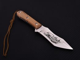 Top Quality A1921 Fixed Blade Knife 5Cr15Mov Mirror Polish Tanto Blade Full Tang ABS Handle Outdoor Camping Hiking Hunting Knives with Nylon Sheath