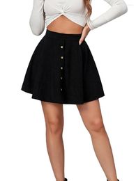 Skirts Women s Y2k Corduroy Pleated High Waist Single-breasted Mini Autumn Winter Fashion Short Skirt