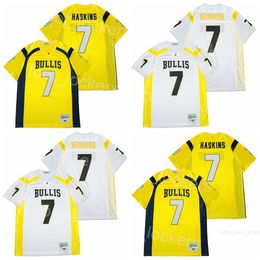 High School Bullis Football 7 Dwayne Haskins Men Jerseys Moive Yellow White Team Embroidery Sport Breathable College Pullover Retro University HipHop Uniform