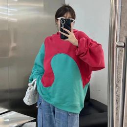 Men's Hoodies 23ss Oversized ERL Men Women 1:1 Red Green Contrasting Colours Patchwork Hooded Pullovers