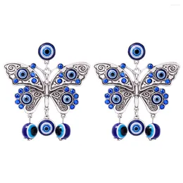 Dangle Earrings JURAN Fashion Silver Colour Butterfly For Women Vintage Ethnic Style Eye Of Evil Charm Statement Jewellery