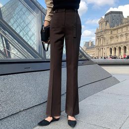 Women's Pants Bootcut Trousers High Waist Drooping 2023 Slimming And Straight Bell-Bottom Professional Work Suit Casua