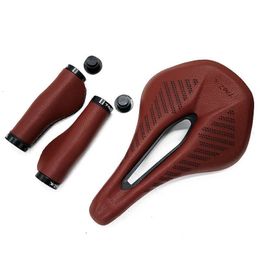 Bike Saddles Retro Bicycle MTB 155mm with handlebar grips Road Steel Rails Cycling parts 230425