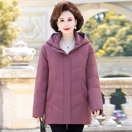 Women's down coat winter style bosideng down coat medium and long mother's clothing in the elderly extra-large thickened white duck down warm jacket