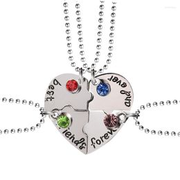 Pendant Necklaces Friends Necklace 3/4 Piece Set Heart Shaped Puzzle Pendants Women Alloy BFF Friendship Chains Jewellery Choker Gift